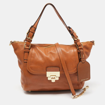 MICHAEL MICHAEL KORS Brown Leather Deneuve Satchel