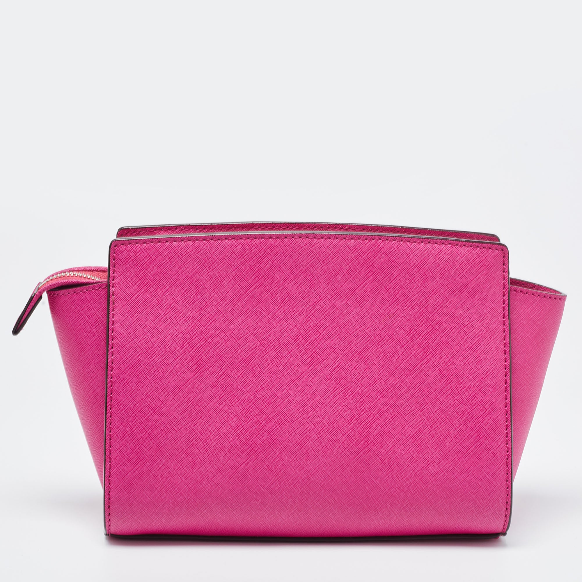 MICHAEL MICHAEL KORS Fuchsia Leather Medium Selma Crossbody Bag