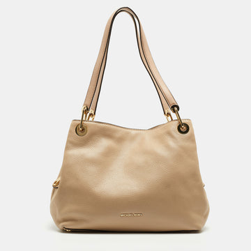 MICHAEL MICHAEL KORS Beige Leather Leighton Shoulder Bag