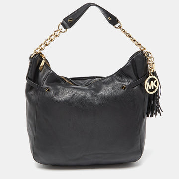 MICHAEL MICHAEL KORS Black Leather Chain Hobo