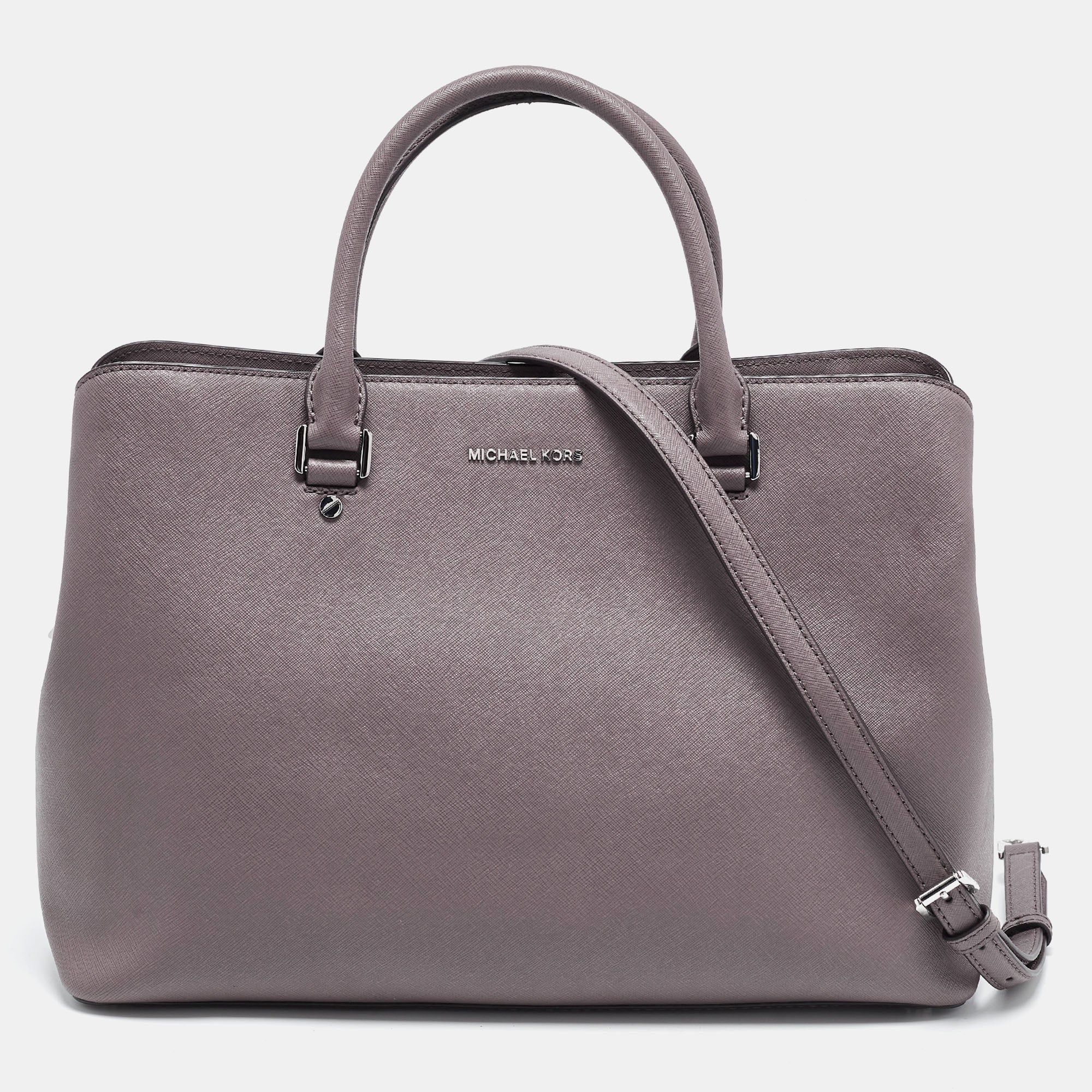 MICHAEL MICHAEL KORS Grey Leather Savannah Tote