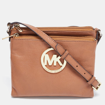 MICHAEL MICHAEL KORS Brown Leather Crossbody Bag