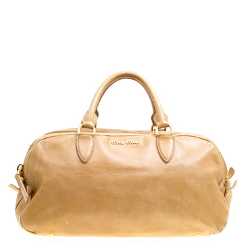 Miu Miu Light Brown Leather Satchel