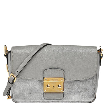 Miu Miu Metallic Silver /Grey Leather Crossbody Bag