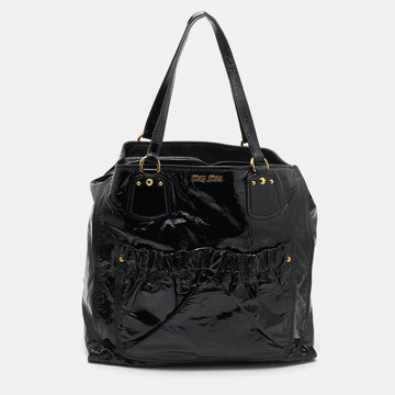 Miu Miu Black Patent Leather Tote