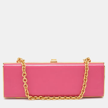 Miu Miu Pink Leather Chain Clutch