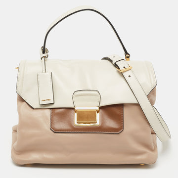 Miu Miu Tricolor Vitello Leather Top Handle Bag