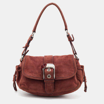 Miu Miu Light Burgundy Suede Shoulder Bag