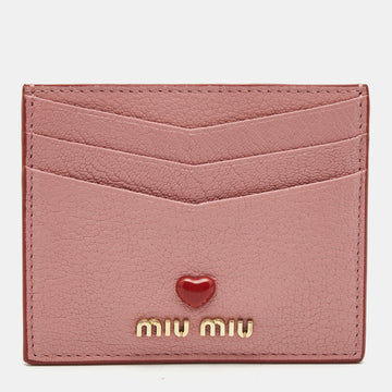 Miu Miu Pink Leather Heart Card Holder