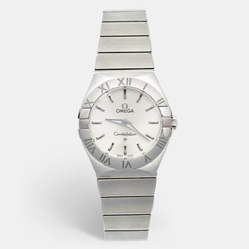 Omega Silver Stainless Steel Constellation 123.10.27.60.02.001 Women's Wristwatch 27 mm