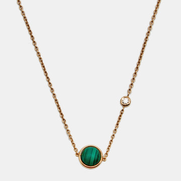 Piaget Possession Malachite Diamond 18k Rose Gold Chain Necklace