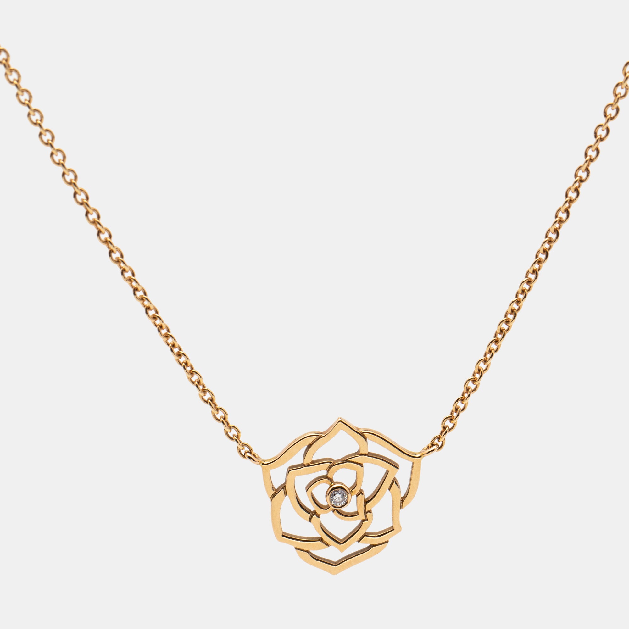 Piaget Rose Diamond 18k Rose Gold Chain Necklace