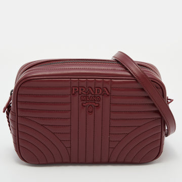 Prada Red Diagramme Leather Camera Shoulder Bag