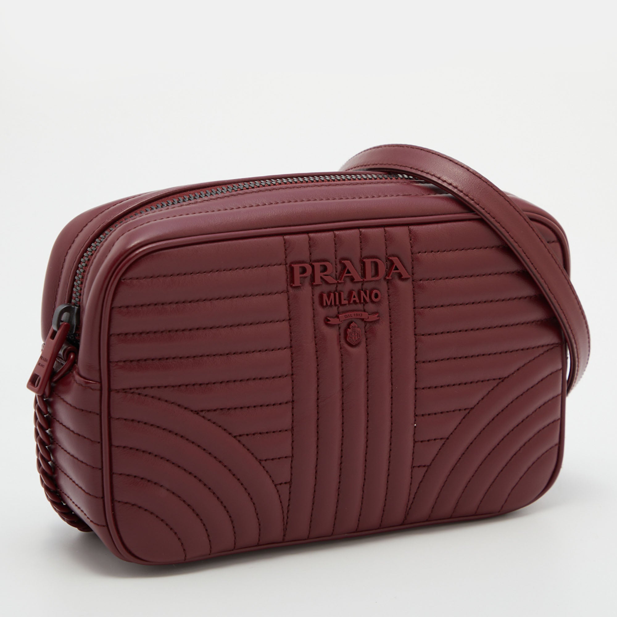 Prada diagramme bag red best sale