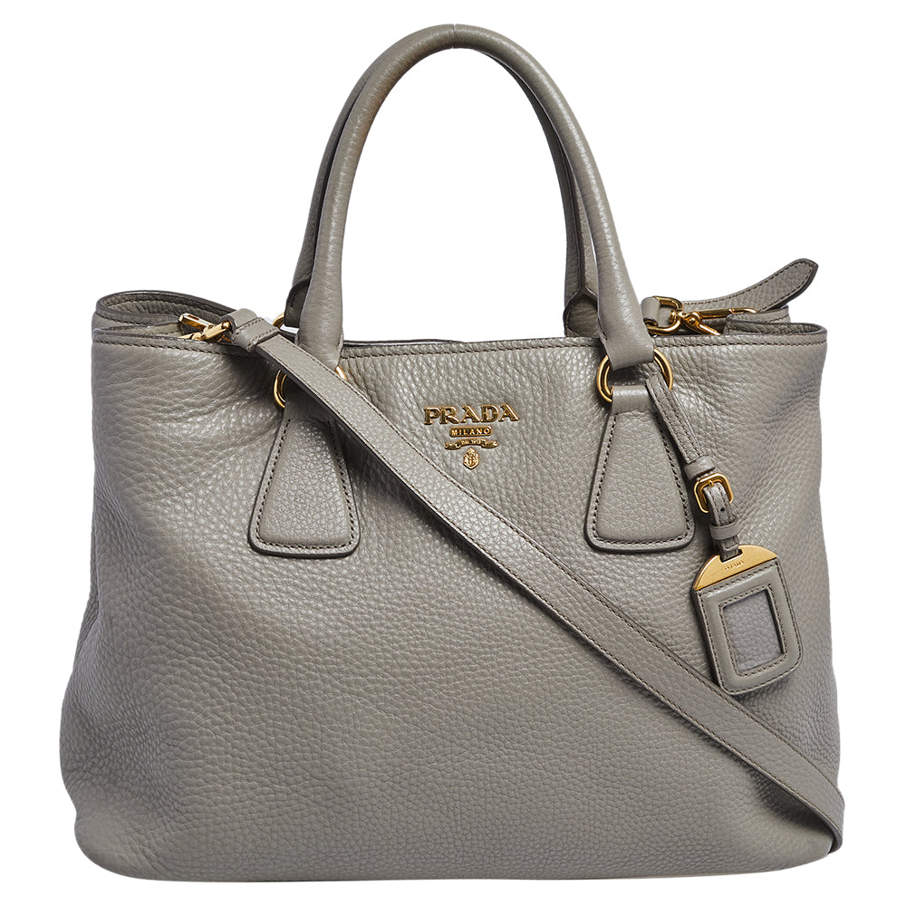 Prada grey tote online bag