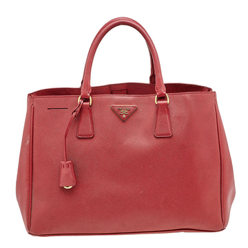 Prada Red Saffiano Lux Leather Large Gardener's Tote