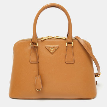 Prada Brown Saffiano Leather Medium Promenade Satchel