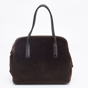 Prada Dark Brown Velvet Satchel