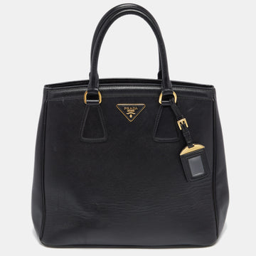 Prada Black Saffiano Leather Medium Double Handle Tote