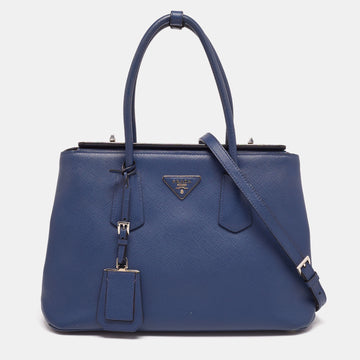 Prada Navy Blue Saffiano Lux Leather Twin Tote