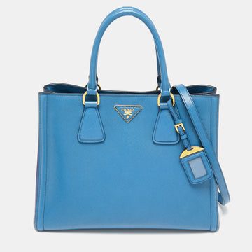 Prada Two Tone Saffiano Lux Leather Garderner's Tote