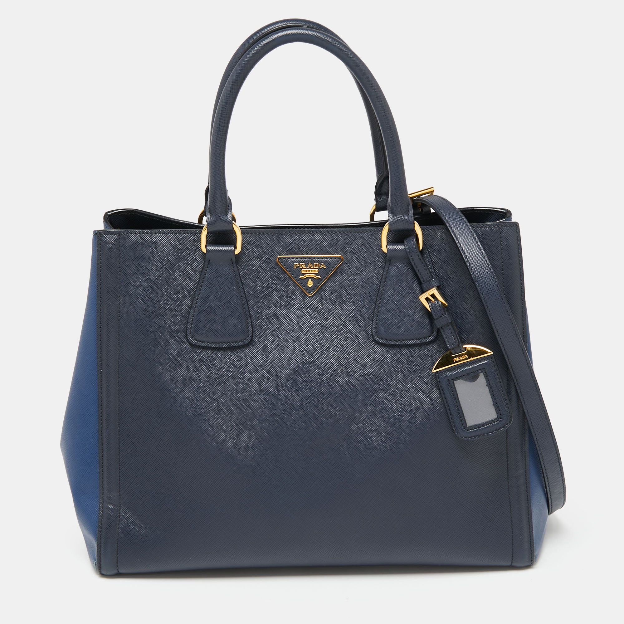 Prada saffiano cheap bag blue