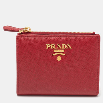 Prada Red Saffiano Leather Wallet