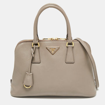 Prada Grey Leather Small Promenade Satchel