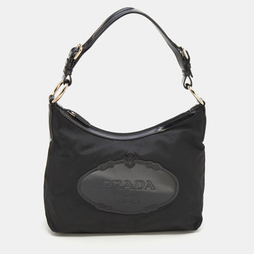 Prada Black Nylon Hobo