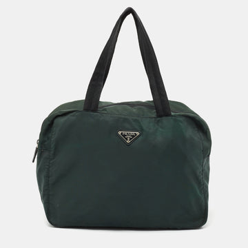 Prada Dark Green Nylon Satchel