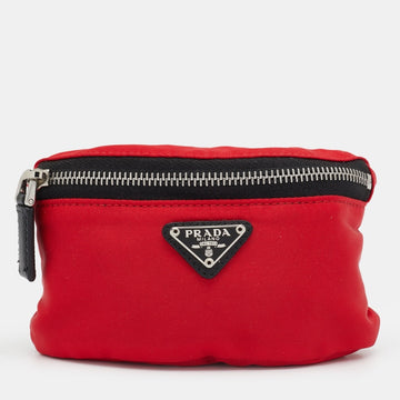 Prada Red Nylon Mini Pouch