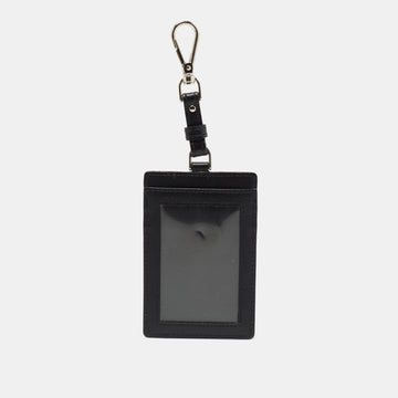 Prada Black Saffiano Leather Badge Holder