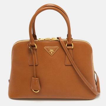 Prada Brown Saffiano Leather  Medium Promenade Satchel