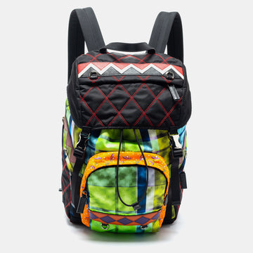 Prada Multicolor Printed Nylon Backpack