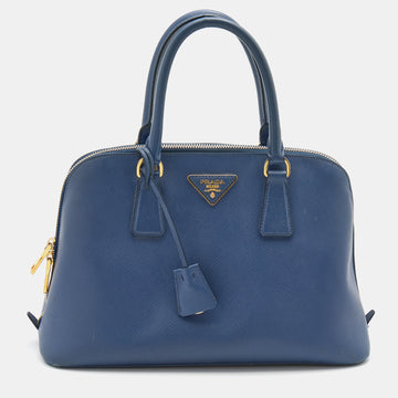 Prada Blue Saffiano Leather Medium Promenade Satchel