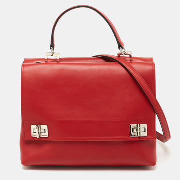 Prada Red Leather Top Handle Bag