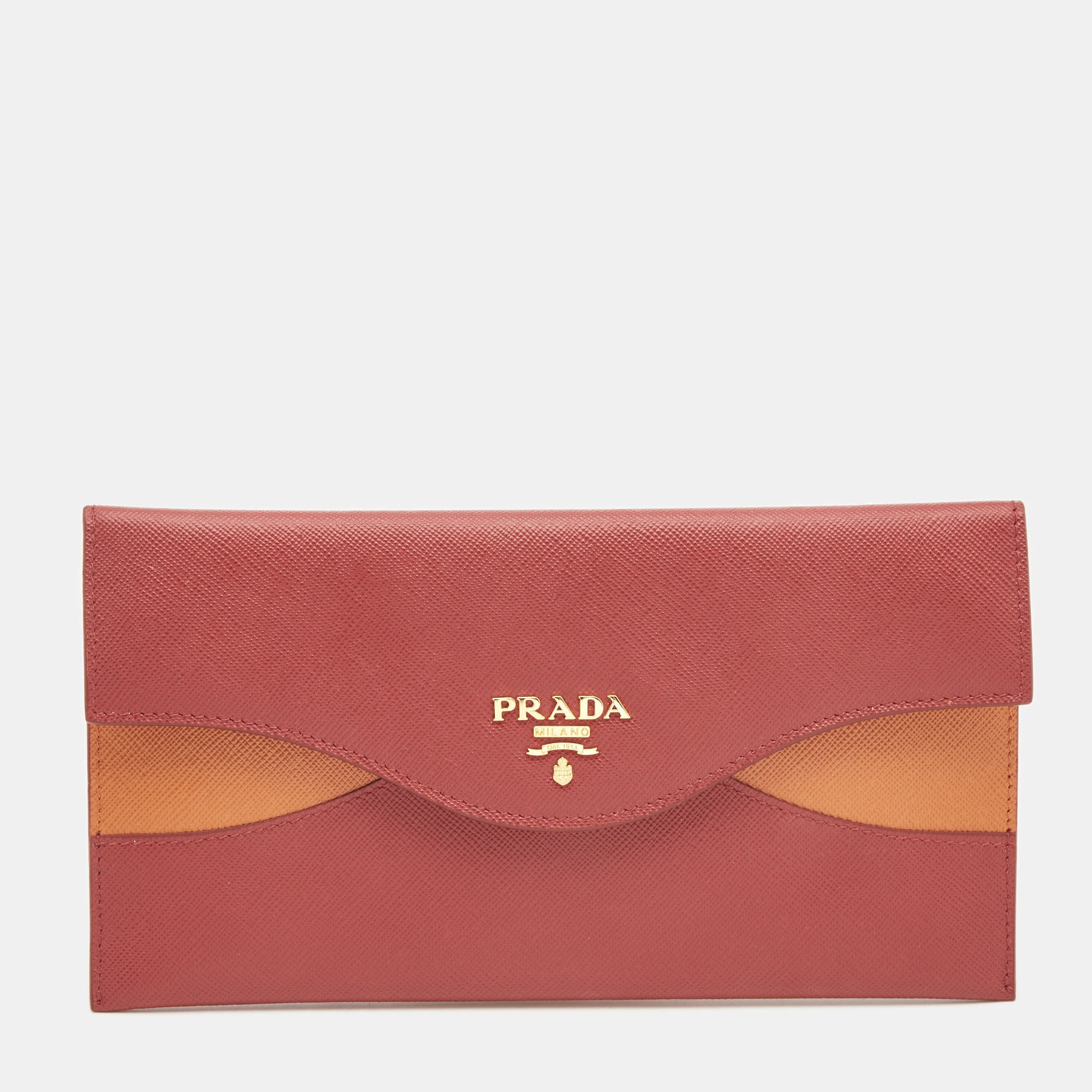 Prada leather envelope discount wallet