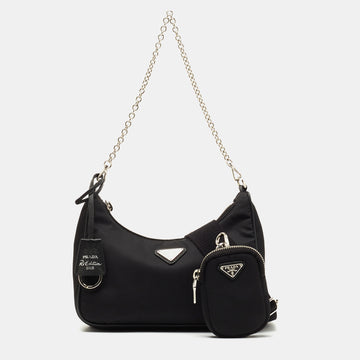 Prada Black Nylon Re-Edition 2005 Shoulder Bag