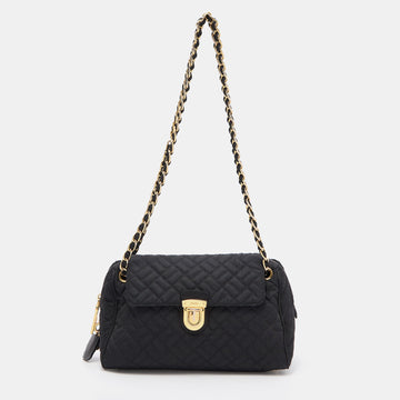 PRADA Black Nylon Push Lock Shoulder Bag