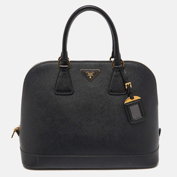 PRADA Black Saffiano Lux Leather Promenade Satchel