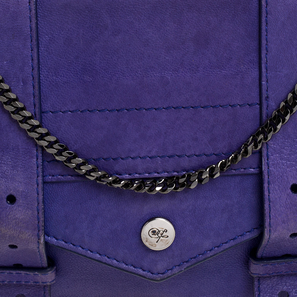 Proenza Schouler Blue Leather PS1 Wallet On Chain