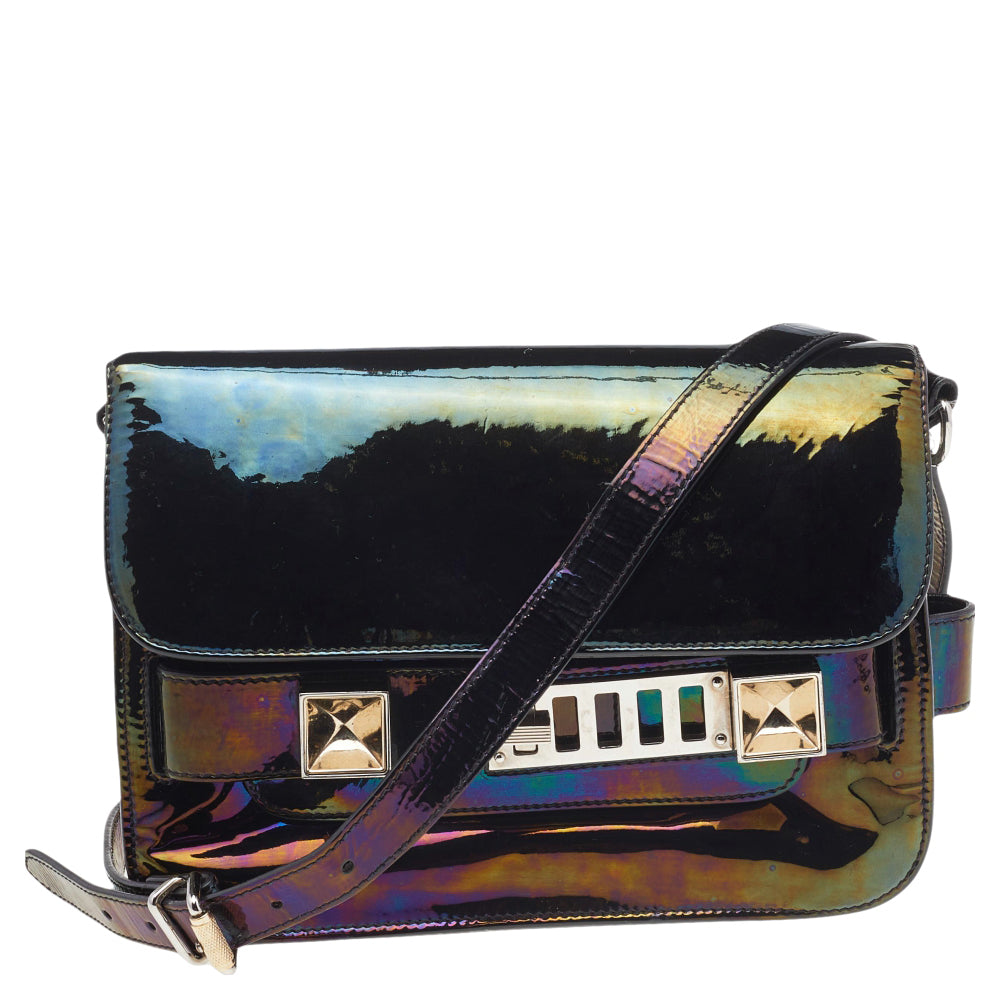 Proenza Schouler Multicolor Holographic Patent Leather Mini Classic PS