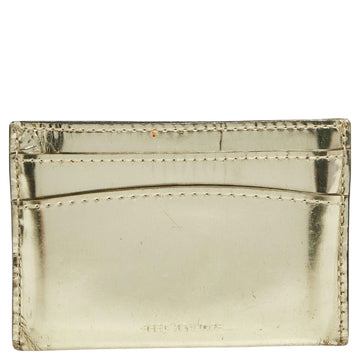 REED KRAKOFF Metallic Gold Leather Card Holder