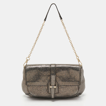 Saint Laurent Metallic Crackled Leather Emma Chain Shoulder Bag