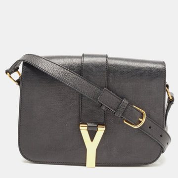 Saint Laurent Black Leather Ligne Y Crossbody Bag