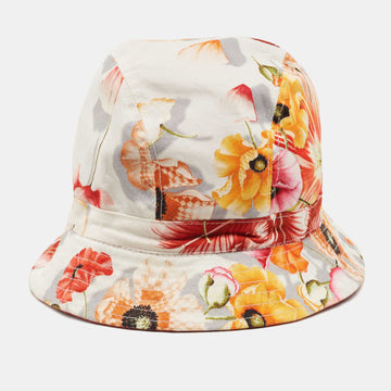 SALVATORE FERRAGAMO Multicolor Floral Print Cotton Bucket Hat