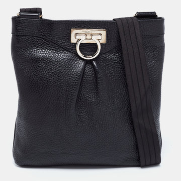 Salvatore Ferragamo Black Leather Graziella Crossbody Bag