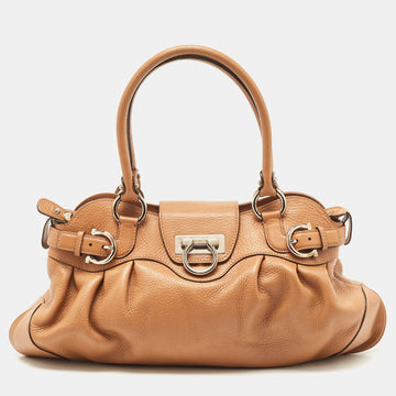 SALVATORE FERRAGAMO Brown Leather Marissa Shoulder Bag