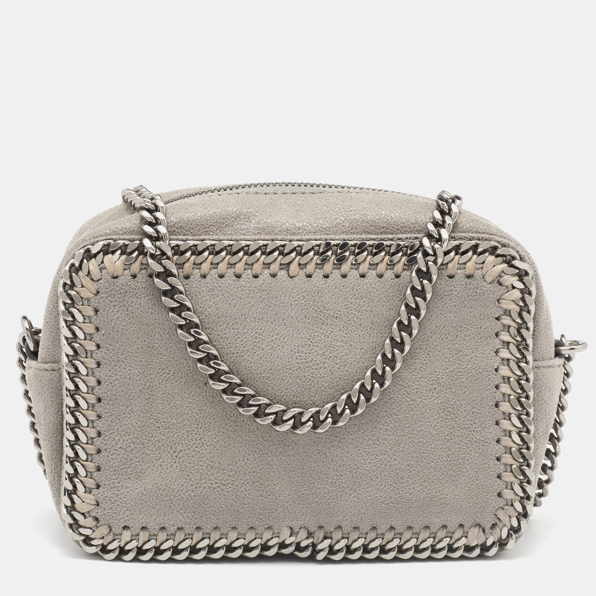 STELLA MCCARTNEY Grey Faux Leather Falabella Camera Bag