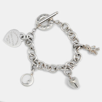 Tiffany & Co. Sterling Silver Please Return to Tiffany Multi Charms Toggle Bracelet